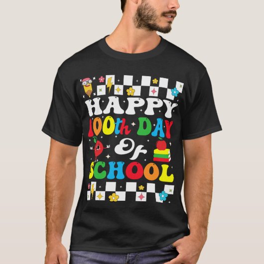 Happy 100th Day Of School T-Shirt (Voorkant)