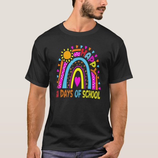 Happy 100th Day Of School Teacher Kids 100 Days Ra T-shirt (Voorkant)