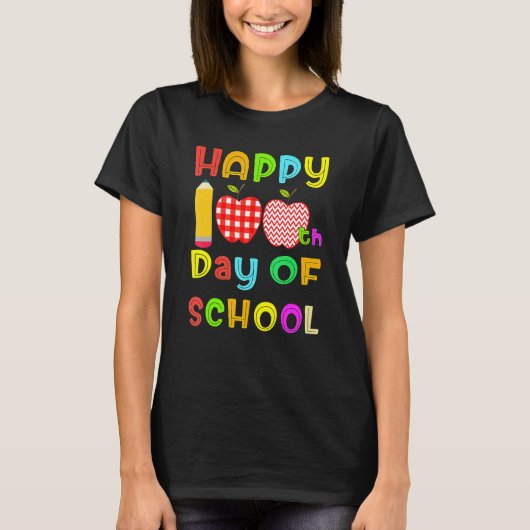 Happy 100th Day Of School Teacher Or Student Kids  T-shirt (Voorkant)