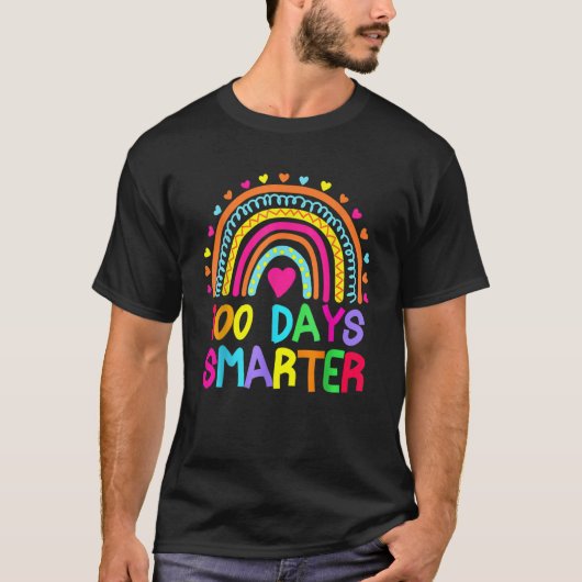 Happy 100th Day Of School Teacher Rainbow 100 Days T-shirt (Voorkant)