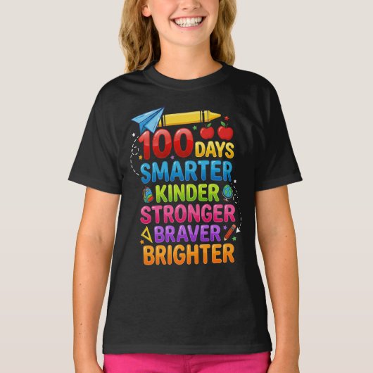 Happy 100th Day of School Teacher student 100 Days T-shirt (Voorkant)