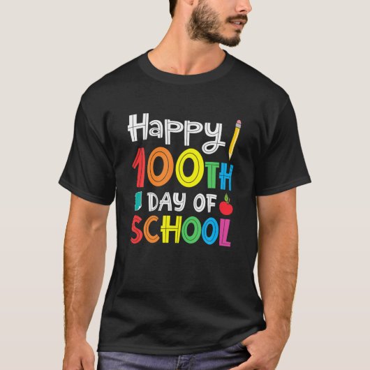 Happy 100Th Day Of School Teacher Student T-shirt (Voorkant)