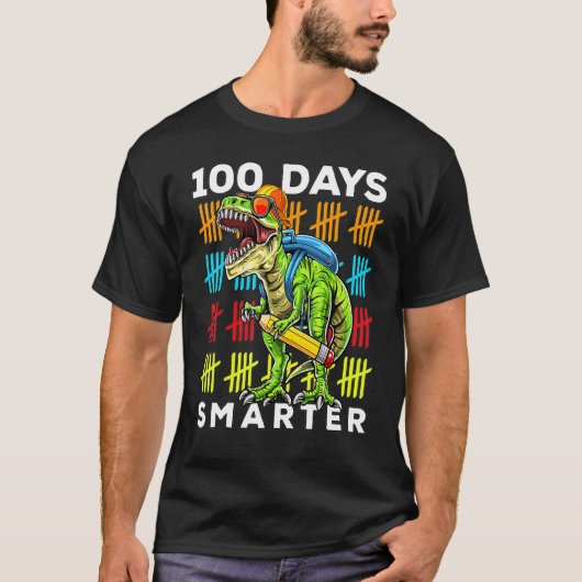 Happy 100th Day of School Teachers 100 Days Rex T-shirt (Voorkant)