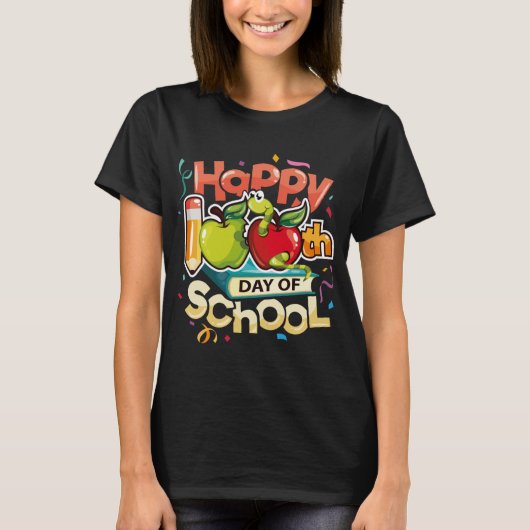 Happy 100th Day of School Teachers 100 Days T-shirt (Voorkant)