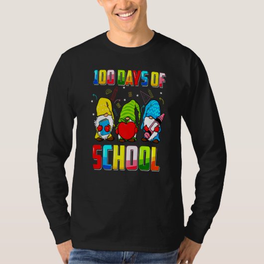 Happy 100th Day of School Three Gnomen Virtual Tea T-shirt (Voorkant)