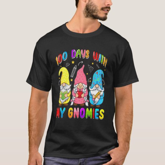 Happy 100th Day Of School Three Gnomes Costume Tea T-shirt (Voorkant)