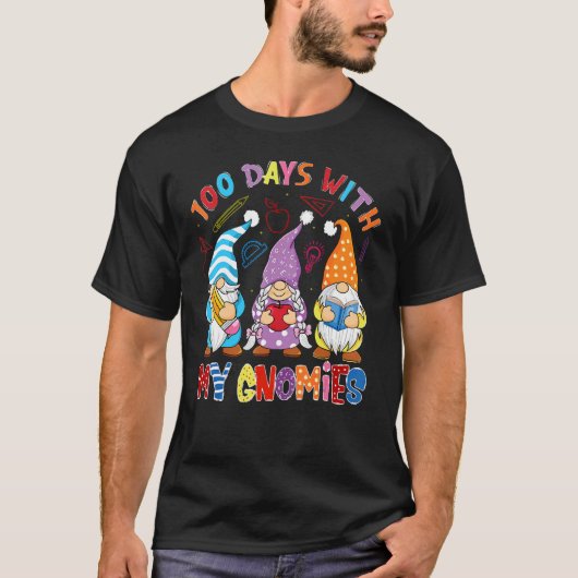 Happy 100th Day Of School Three Gnomes Teacher Boy T-shirt (Voorkant)