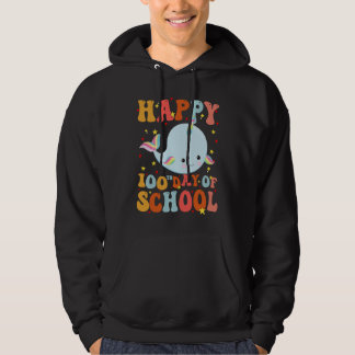 Happy 100th Day Of School Unicorn  Teachers Kids   Hoodie