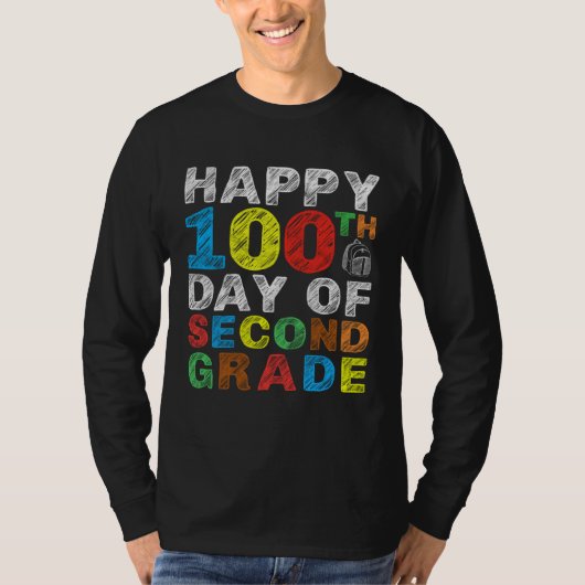 Happy 100th Day of Second Grade Gift 2nd Class Sch T-shirt (Voorkant)