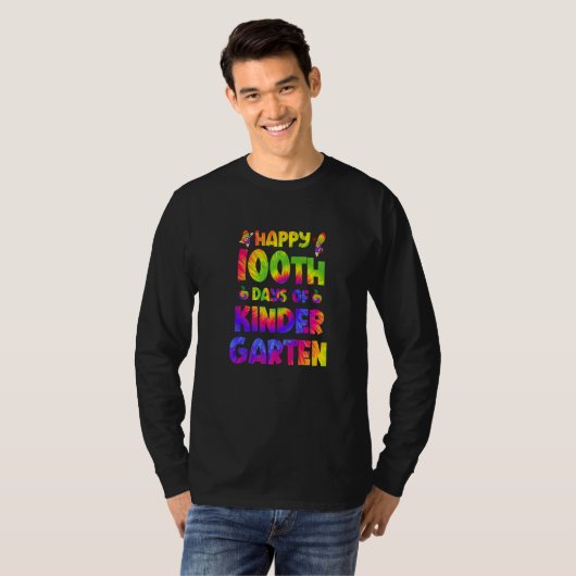 Happy 100th Day Of Smarter Kindergarten 100 Days T T-shirt (Voorkant volledig)