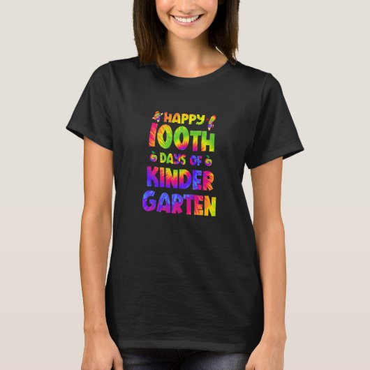 Happy 100th Day Of Smarter Kindergarten 100 Days T T-shirt (Voorkant)