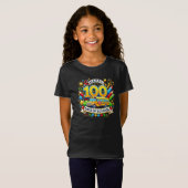 Happy 100th Day School Milestone Kinder lerarenbus T-shirt (Voorkant volledig)