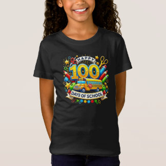 Happy 100th Day School Milestone Kinder lerarenbus T-shirt