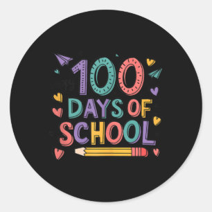 Happy 100th Day School Schattige 100 dagen Docente Ronde Sticker