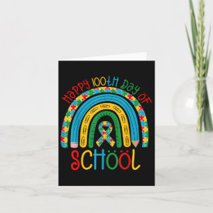 Happy 100th Days of School - Autisme Puzzel lint Kaart
