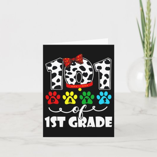 Happy 101 Days School 1st Grade Dog 100 dagen Smar Kaart (Voorkant)