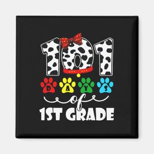 Happy 101 Days School 1st Grade Dog 100 dagen Smar Magneet
