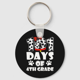 Happy 101 Days School 4th Grade Dog 100 dagen Smar Sleutelhanger