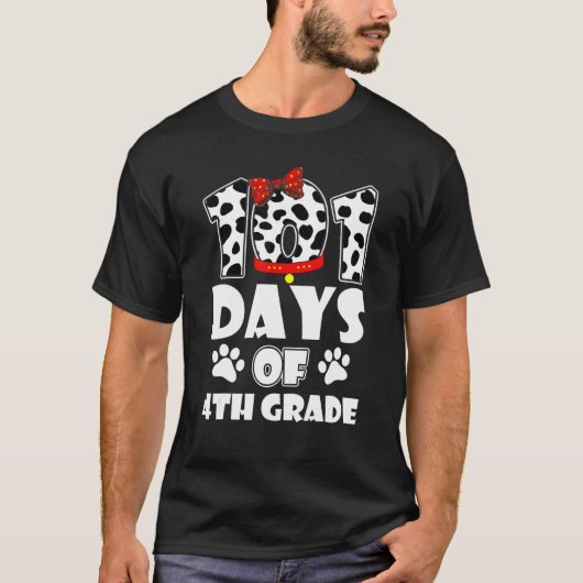 Happy 101 Days School 4th Grade Dog 100 Days Smart T-shirt (Voorkant)