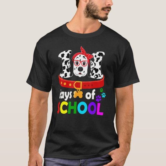 Happy 101 Days School Cute Dog 100 Days Smarter St T-shirt (Voorkant)