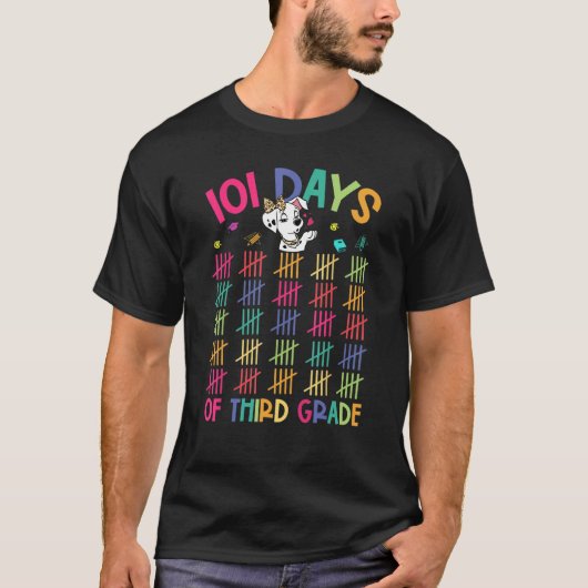 Happy 101 Days School Third Grade Dog 100th Days S T-shirt (Voorkant)