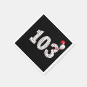 Happy 103rd Birthday on Black Napkins Servet (Hoek)