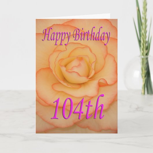 Happy 104th Birthday Flower Kaart (Voorkant)