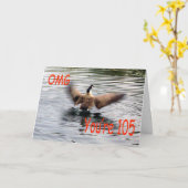 Happy 105th Birthday Goose flapping Kaart (Gele Bloem)