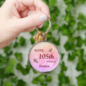 Happy 105th Birthday - persoonlijk Sleutelhanger (Hand)