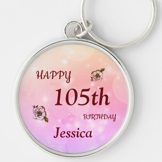 Happy 105th Birthday - persoonlijk Sleutelhanger (Voorkant)
