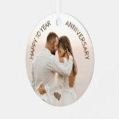 Happy 10 jaar Jubileum Custom Metal Ornament (Voorkant links)