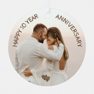 Happy 10 jaar Jubileum Custom Metal Ornament