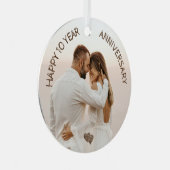 Happy 10 jaar Jubileum op maat Metalen Ornament (Voorkant Rechts)