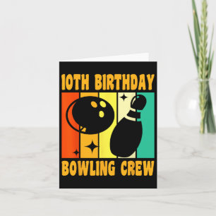 Happy 10 Verjaardag 10 Jaar Oude Vintage Bowling 1 Kaart