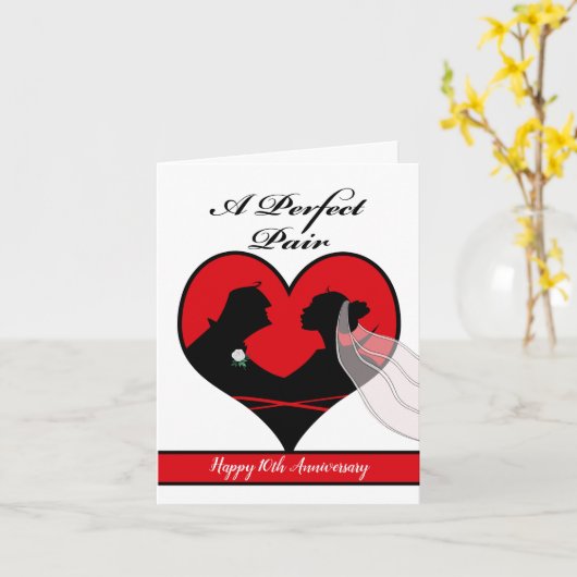 Happy 10e Jubileum, Aangepaste voorkant, bruiloft Kaart (Gele Bloem)