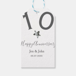 Happy 10th anniversary name date gray metal star b cadeaulabel