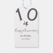 Happy 10th anniversary name date gray metal star b cadeaulabel (Achterkant)