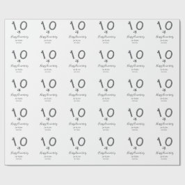 Happy 10th anniversary name date gray metal star b cadeaupapier