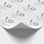 Happy 10th anniversary name date gray metal star b cadeaupapier (Hoek)