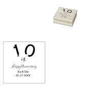 Happy 10th anniversary name date gray metal star b rubberstempel (Gestempeld)