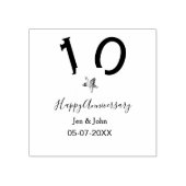 Happy 10th anniversary name date gray metal star b rubberstempel (Afrduk)