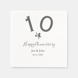 Happy 10th anniversary name date gray metal star b servet