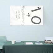Happy 10th anniversary name date gray metal star b spandoek (Beurs)