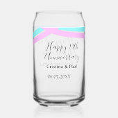 Happy 10th anniversary simple minimal wedding name blikvorm glas (Achterkant)