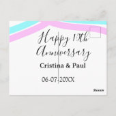 Happy 10th anniversary simple minimal wedding name briefkaart (Achterkant)