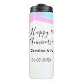 Happy 10th anniversary simple minimal wedding name thermosbeker (Voorkant)