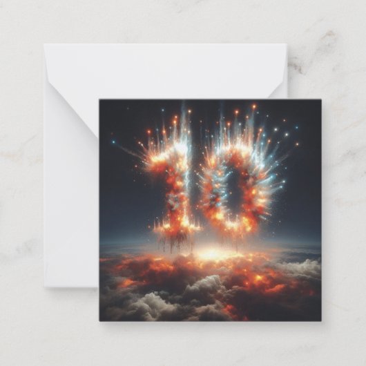 Happy 10th B-Day Wenskaart Notitiekaartje (Voorkant)