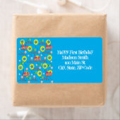 Happy 10th Birthday Adresetiketten, blauw Etiket (Insitu)