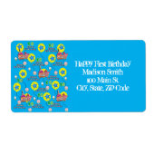 Happy 10th Birthday Adresetiketten, blauw Etiket (Voorkant)