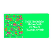 Happy 10th Birthday Adresetiketten, Green Etiket (Voorkant)